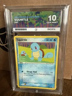 ACE 10 GEM MINT Squirtle 2004 EX Fire Red & Leaf Green 82/112 Pokemon Card - Image 1