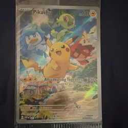 Pokemon Pikachu Promo Full Art Holo SVP 027 Scarlet & Violet Card English - Image 3