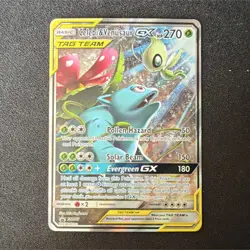 Pokemon Celebi & Venusaur GX TAG TEAM Full Art Promo Holo Card SM167 270 HP - Image 1