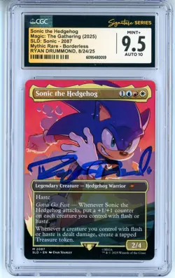 CGC MINT+ 9.5 Auto 10 Signed Ryan Drummond Sonic the Hedgehog SLD: Sonic - 2087 - Image 1