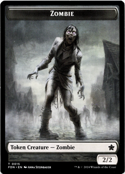 Rat / Zombie Double-Sided Token [Foundations] MTG - NM 💀 - Image 2