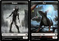 Rat / Zombie Double-Sided Token [Foundations] MTG - NM 💀 - Image 5