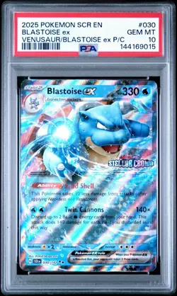 2024 Pokemon Premium Box SV Stellar Crown SCR EN Blastoise ex #030/142 PSA 10 - Image 1