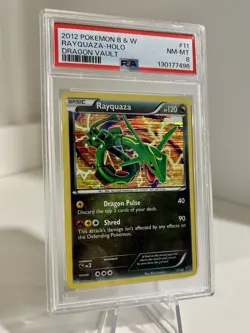 2012 POKEMON 11/20 RAYQUAZA HOLO PSA 8 BLACK & WHITE DRAGON VAULT RARE - Image 1