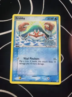 Pokemon TCG Krabby Reverse Holo Common Card Crystal Guardians 54/100 - Image 1