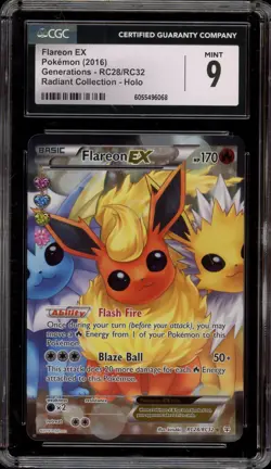 Pokemon Flareon EX XY Generations Radiant Coll. Full Art #RC28 CGC 9 Mint - Image 1