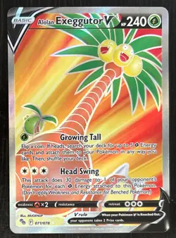 Pokemon TCG Alolan Exeggutor V 071/078 Full Art Ultra Rare Holo - Image 1