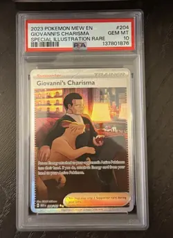 Pokemon TCG Giovanni's Charisma 204 Full Art Trainer PSA 10 - Image 1