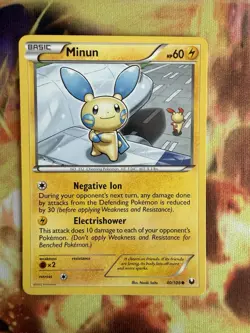 Pokemon Minun 40/108 Dark Explorers Common NM - Image 1