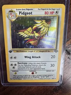 Pidgeot 8/64 Rare Jungle Holo 1st Edition Pokemon Holographoc - Image 3
