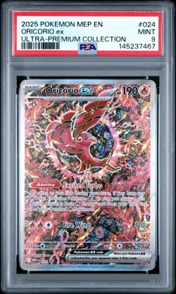 2025 POKEMON MEP EN-ME BLACK STAR PROMO #024 ORICORIO EX PSA 9 - Image 1