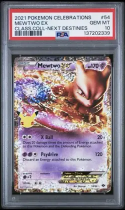2021 Pokemon Celebrations Mewtwo EX #54 Classic Collection PSA 10 GEM MINT - Image 1