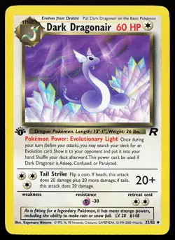 Dark Dragonair 33/82 Uncommon 1st Edition Team Rocket Pokemon Card - Image 1