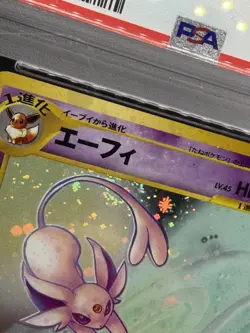 PSA 9 Espeon Holo Japanese Neo 2 #196 Vintage Pokemon Card w/ Swirl! - Image 2