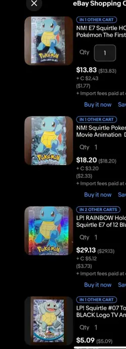 X13 Card CUSTOM LOT Squirtle TOPPS Pokemon - Image 4