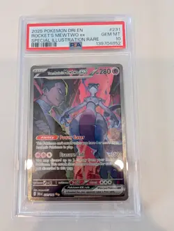 Team Rocket's Mewtwo EX 231/182 Destined Rivals Pokemon Pokemon SIR PSA 10 - Image 1