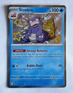 Pokemon Paldean Fates - 117/091 Slowbro - Baby Shiny Rare - MINT - Pack Fresh ✨ - Image 1