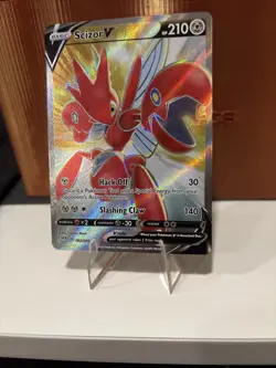 Scizor V (Full Art) 183/189 Swsh03: Darkness Ablaze Holo Ultra Rare NM Pokemon - Image 3