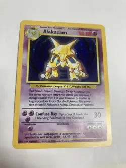Pokemon Alakazam 1/102 Base Set Unlimited Holo LP - Image 1