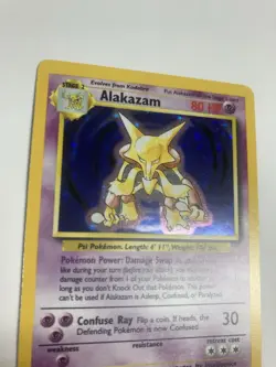 Pokemon Alakazam 1/102 Base Set Unlimited Holo LP - Image 3
