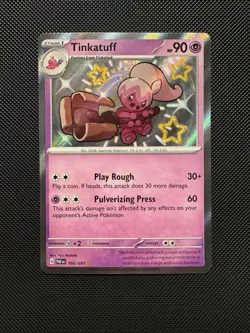 Pokemon TCG Tinkatuff 166/091 Sv: Paldean Fates Shiny Rare Near Mint - Image 1
