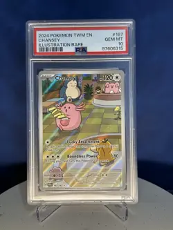 Pokemon Twilight Masquerade Chansey #187/167 PSA 10 - Image 1