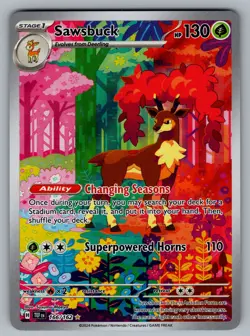 Sawsbuck Illustration Rare SV05: Temporal Forces 166/162 Pokemon NM - Image 1