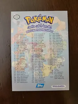 DMG! HOLO FOIL 1999 Topps Pokemon Series 1 TV Animation Checklist Blue - Image 2