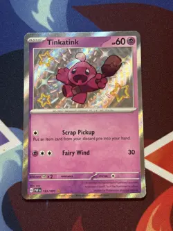 Pokemon Tinkatink Shiny Rare SV: Paldean Fates Holo 165/091 - Image 1