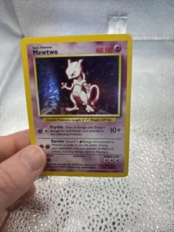 Mewtwo - 10/102 - Unlimited - Pokemon Base Set Holo Rare LP- Near Mint - Image 3