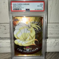 Ninetales Topps Chrome Pokemon TV Animation Edition #38 2000 PSA 6 EX-MT - Image 1