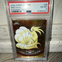 Ninetales Topps Chrome Pokemon TV Animation Edition #38 2000 PSA 6 EX-MT - Image 2