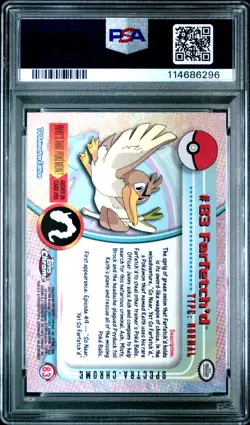 2000 Topps Chrome Pokemon T.V. #83 Farfetch'D Pokemon T.V. Spectra PSA 9 - Image 2