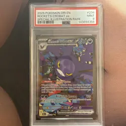 Pokemon TCG: Destined Rivals Team Rocket's Crobat Ex 234/182 SIR [PSA 9 Mint] - Image 1