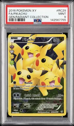 2016 POKEMON XY GENERATIONS RADIANT COLL #RC29 FULL ART/PIKACHU PSA 9 - Image 1