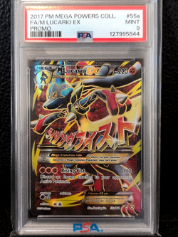 M Lucario EX 55a Pokemon Mega Powers Collection Full Art Promo Mega MINT PSA 9 - Image 1