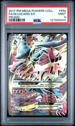 M Lucario EX 55a Pokemon Mega Powers Collection Full Art Promo Mega MINT PSA 9 - Image 3