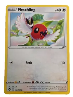New: 2022 Pokemon TCG Fletchling 150 Silver Tempest Regular Common - Image 1