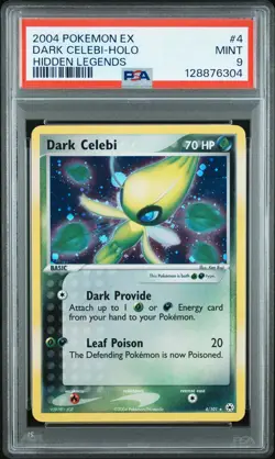 2004 POKEMON EX HIDDEN LEGENDS #4 DARK CELEBI-HOLO PSA 9 - Image 1