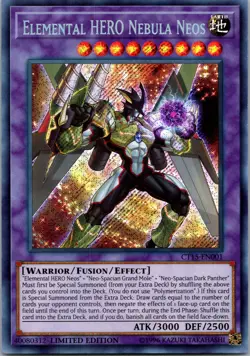 Yugioh Elemental HERO Nebula Neos CT15-EN001 Limited Edition Secret Rare NM - Image 1