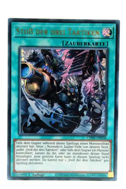 YuGiOh! CH01 - DE030 Stoß der drei Taktiken - Ultra Rare deutsch - Image 1