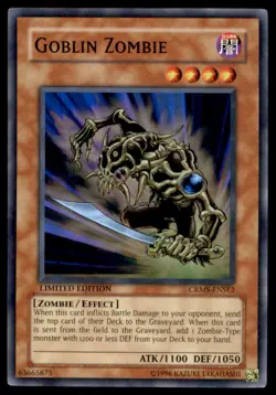 Yu-Gi-Oh! Goblin Zombie #CRMS-ENSE2 Limited Edition Light Play - Image 1