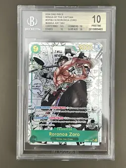 2024 One Piece Wings Captain Roronoa Zoro Manga Alt Art #OP06-118 BGS 10 - Image 1
