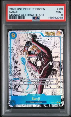 One Piece CCG Sanji PRB02 Manga Alternate Art OP06-119 PSA 9 - Image 1