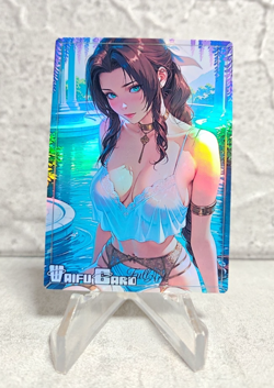 Aerith FFY Trading Card Waifu Goddess Story Anime Girl holo Karte Manga Art - Image 1