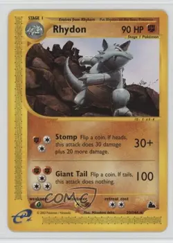 Rhydon Pokemon e-Card Series Skyridge #29 2003 - Image 1