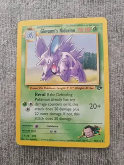 Giovanni's Nidorino 45/132 Gym Challenge Non-Holo Pokemon Card WOTC LP Rare - Image 1