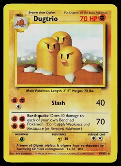 Pokemon Card - Dugtrio Base Set 19/102 Rare - Image 1