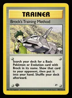 Brock's Training Method 106/132 1st Edition Gym Heroes Pokemon Card - Image 1
