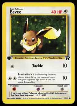 Eevee 55/82 Common 1st Edition Team Rocket Pokemon Card - Image 1